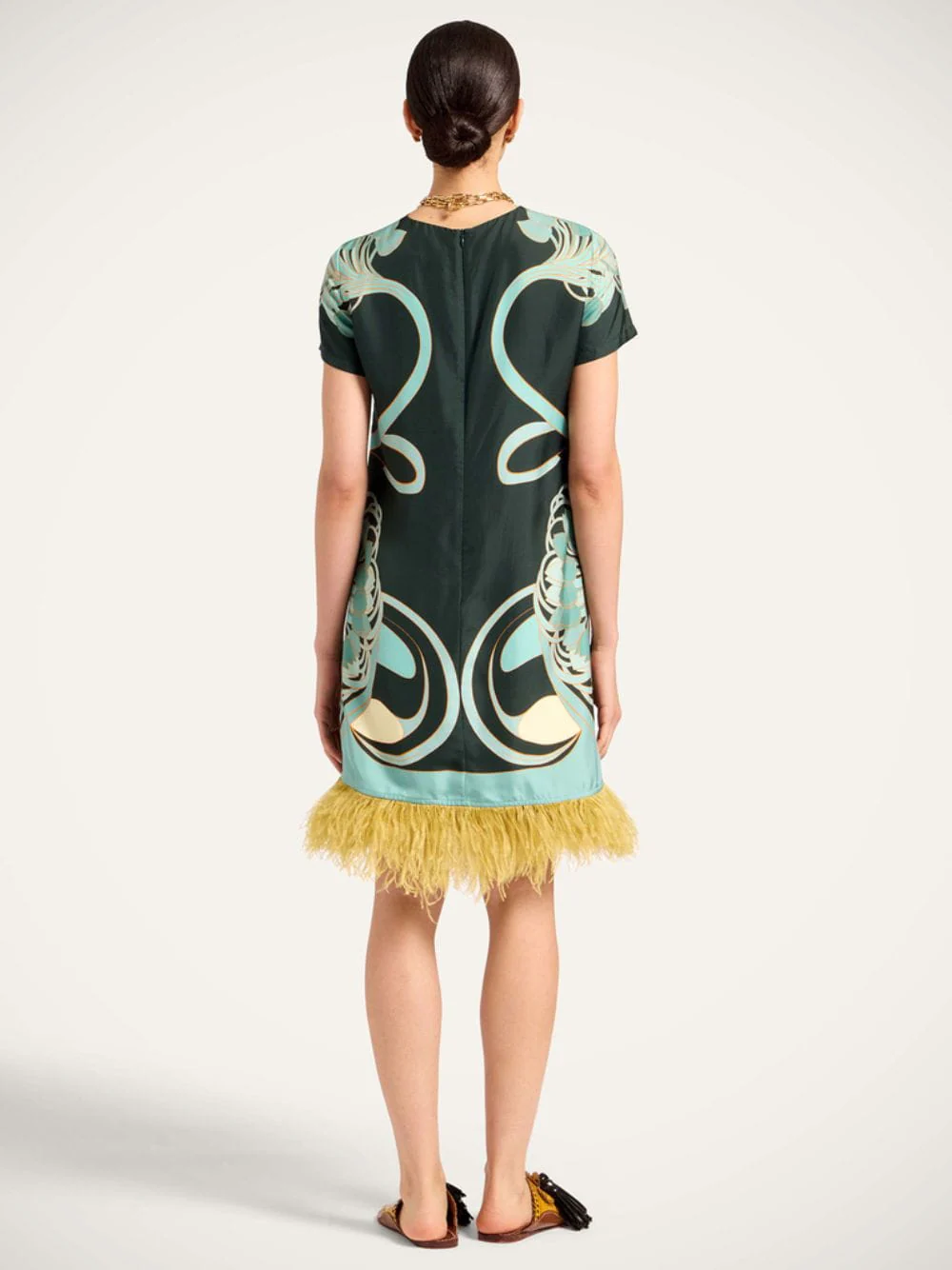 Blooming Tulip Placée Dark Green Mini Swing Dress - Image 4