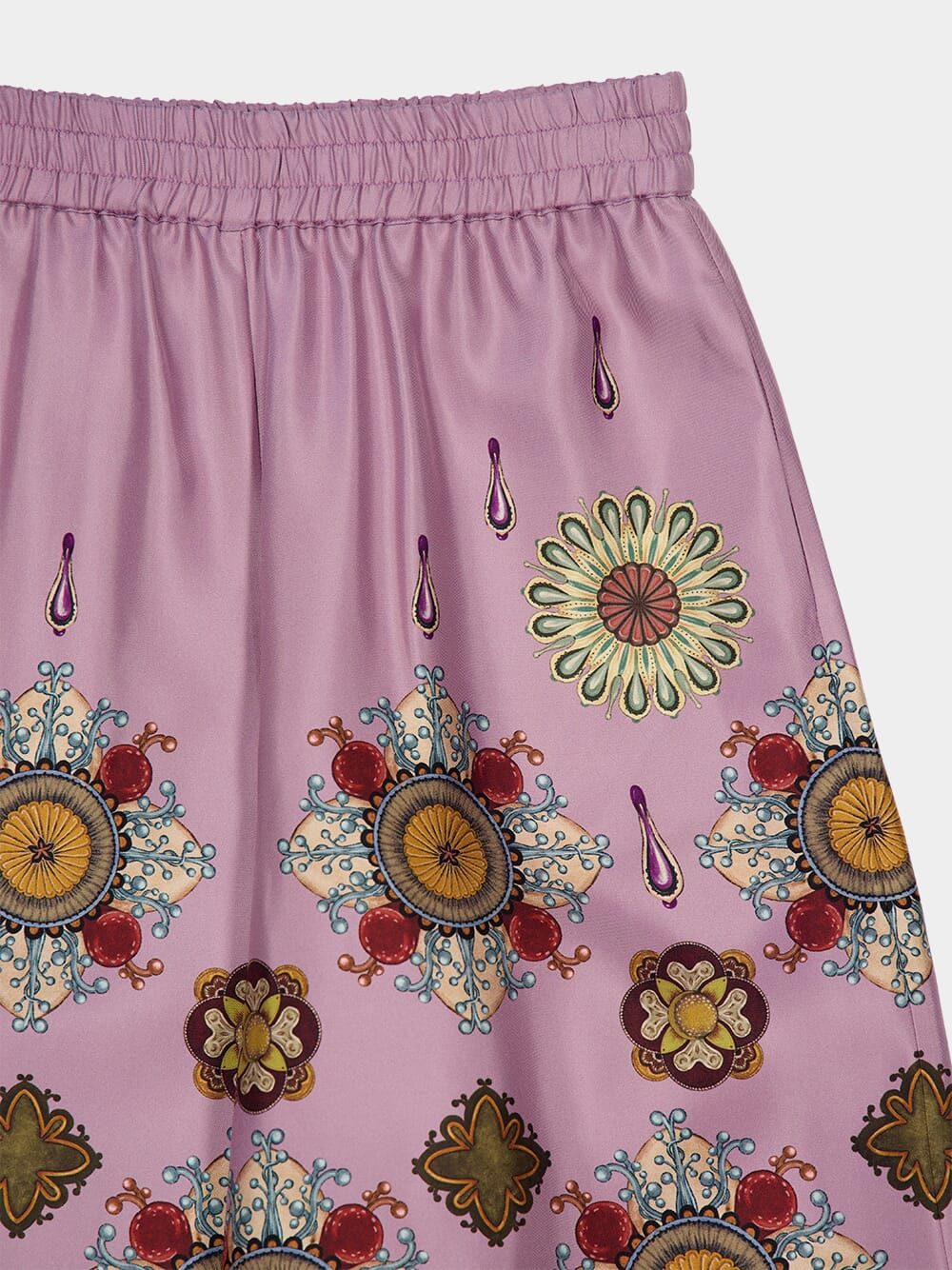 Dusty Pink Silk Twill Palazzo Pants - Image 5