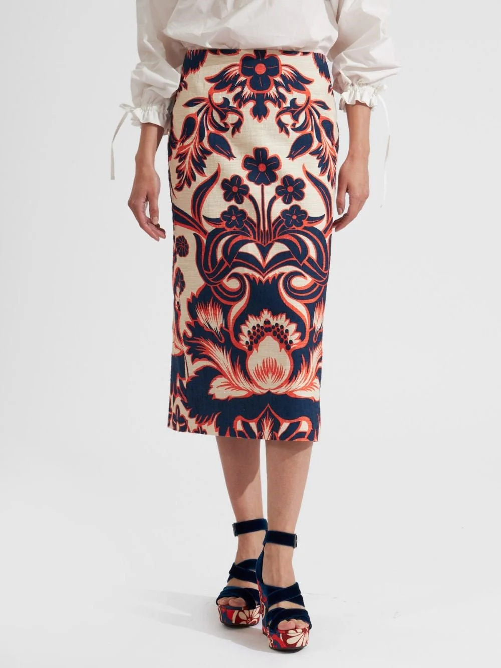Floral-Print Pencil Skirt - Image 2