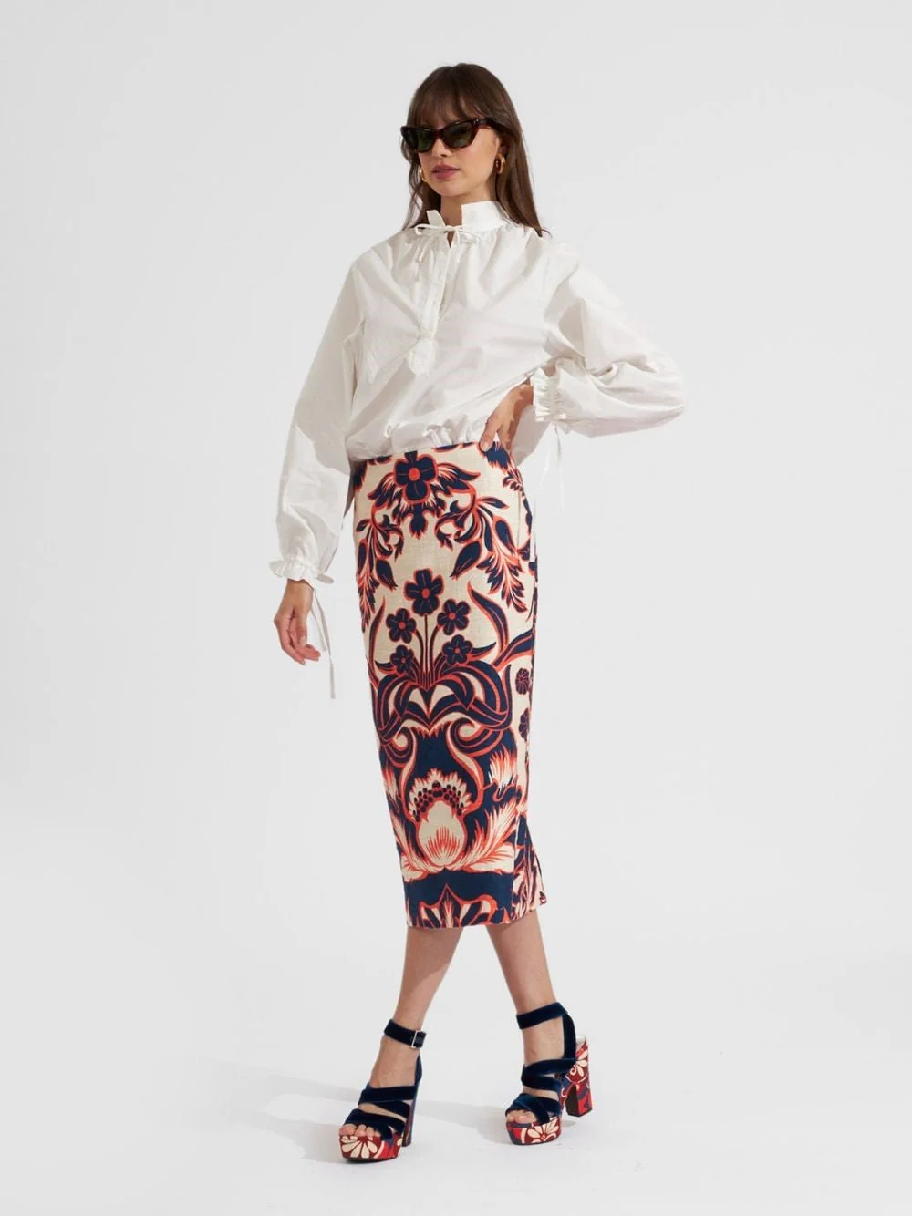 Floral-Print Pencil Skirt - Image 5