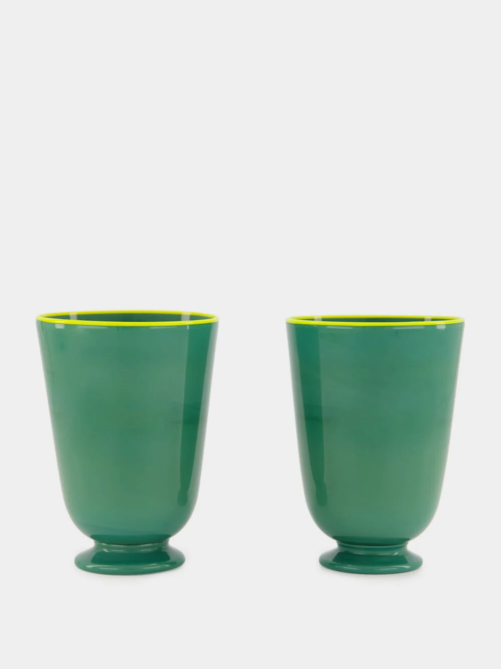 Green Murano Glasses Set of 2