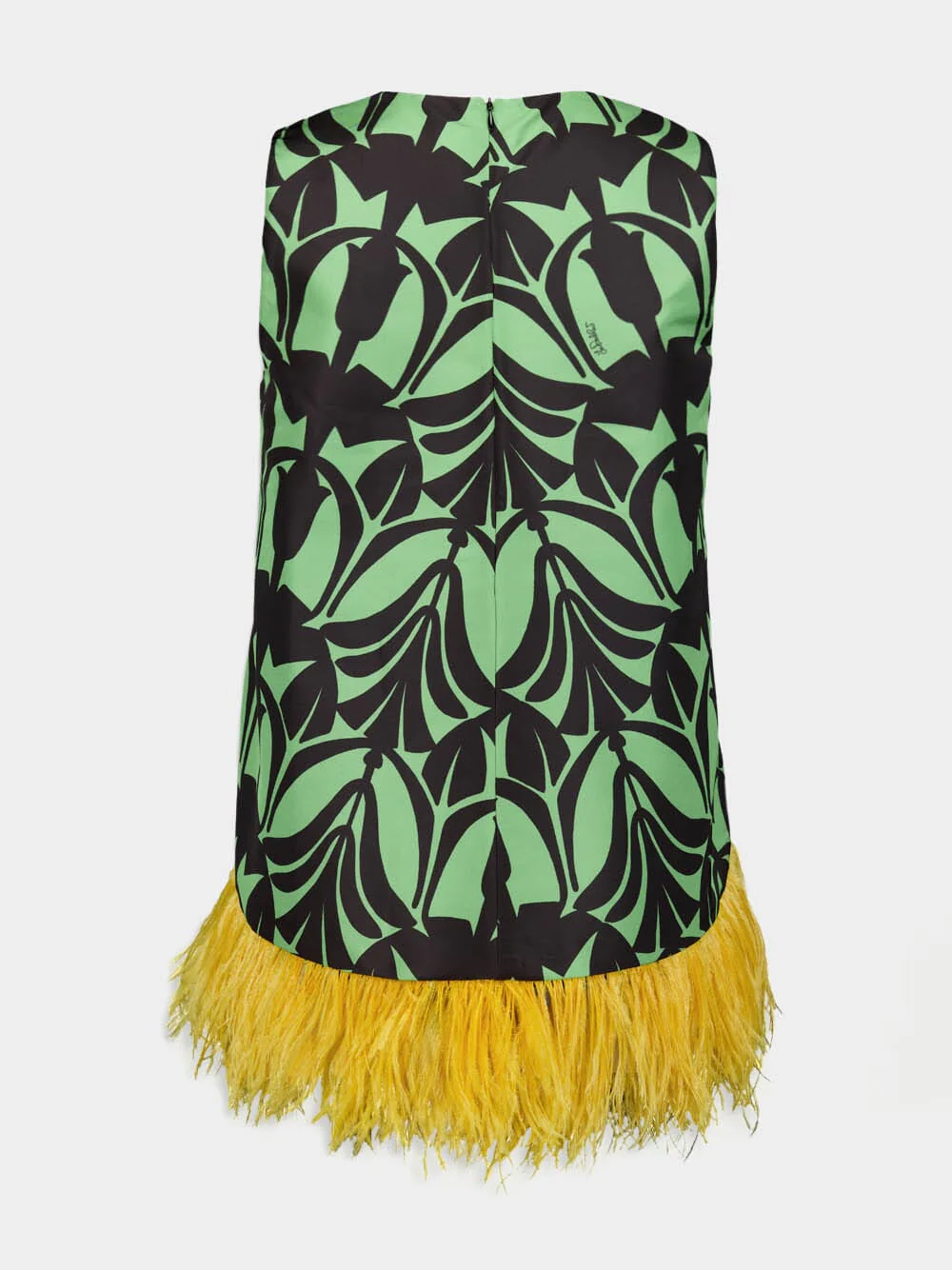 Graphic-Print Feather-Hem Top - Image 5