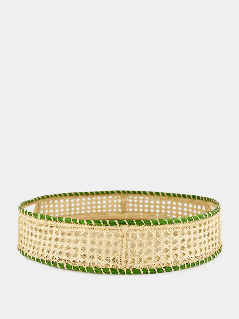 Green Raffia Woven Tray