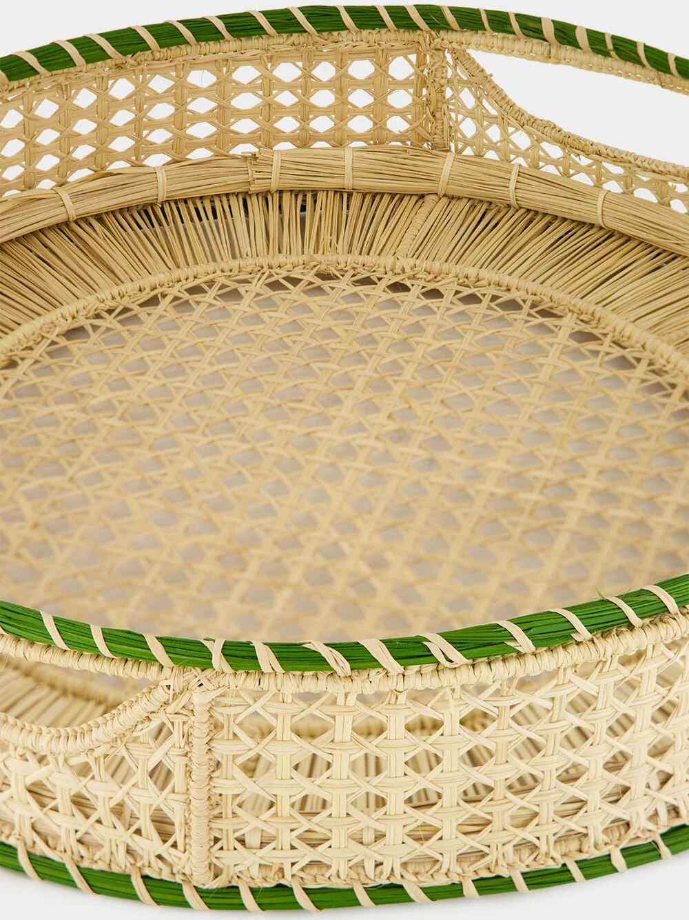 Green Raffia Woven Tray - Image 3