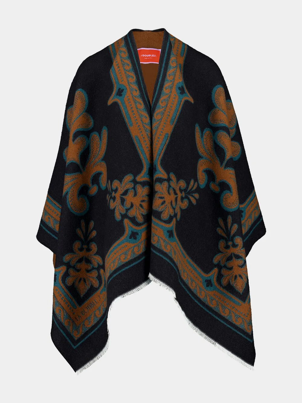 Herald Black Wool-Silk Poncho - Image 2