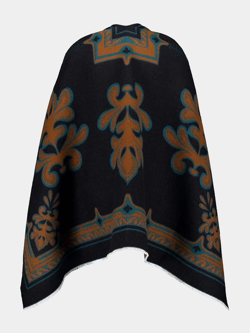Herald Black Wool-Silk Poncho - Image 4