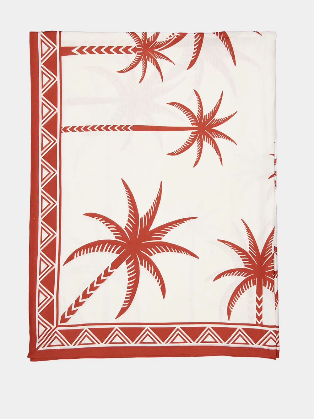 Date Palms Brick Linen Medium Tablecloth