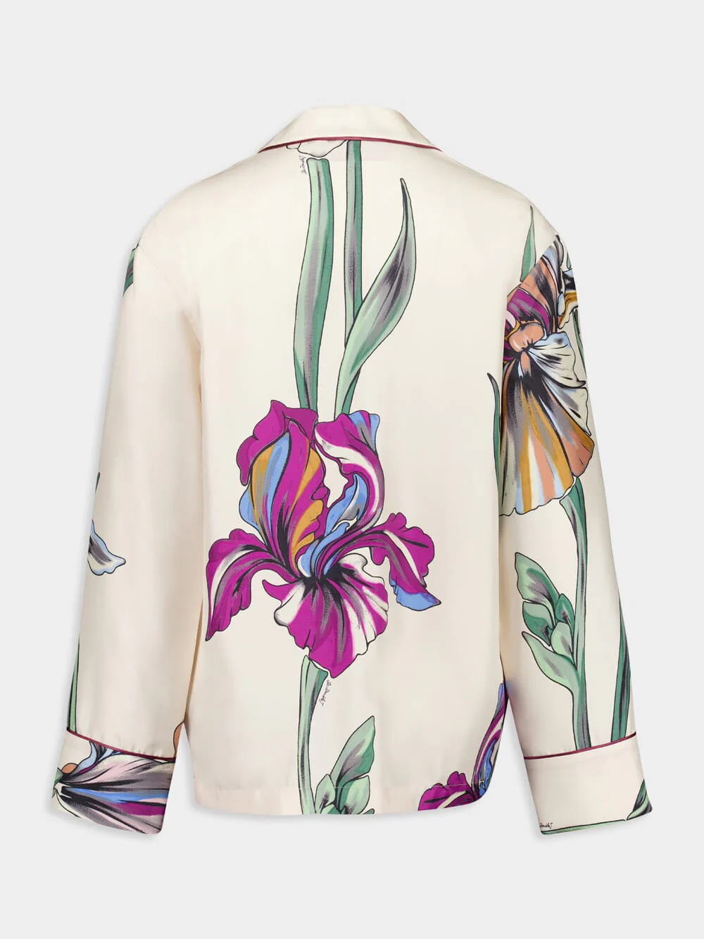 Iris Ivory Silk Twill Pajama Shirt - Image 4