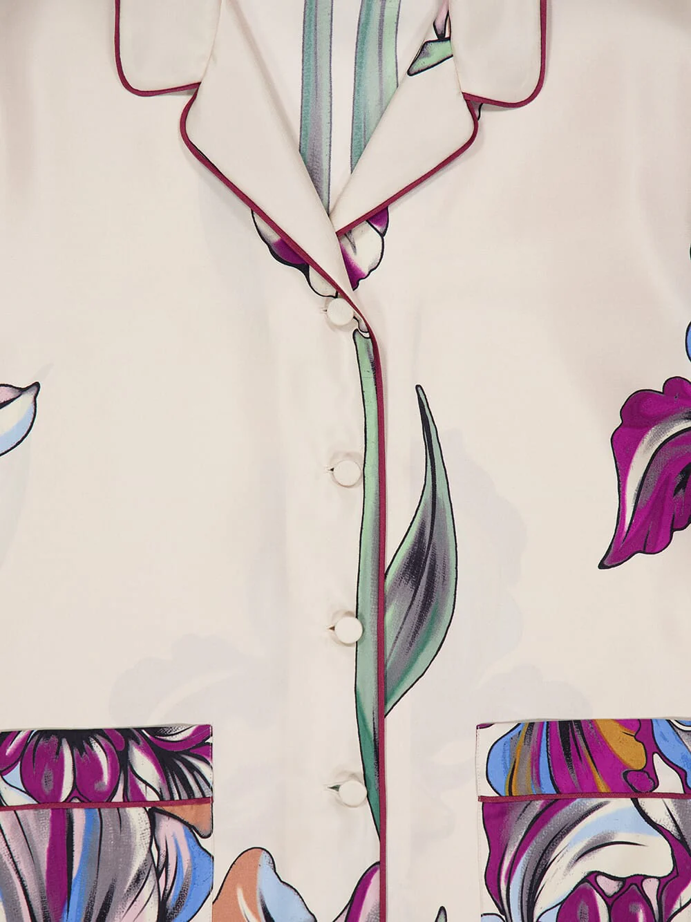 Iris Ivory Silk Twill Pajama Shirt - Image 5