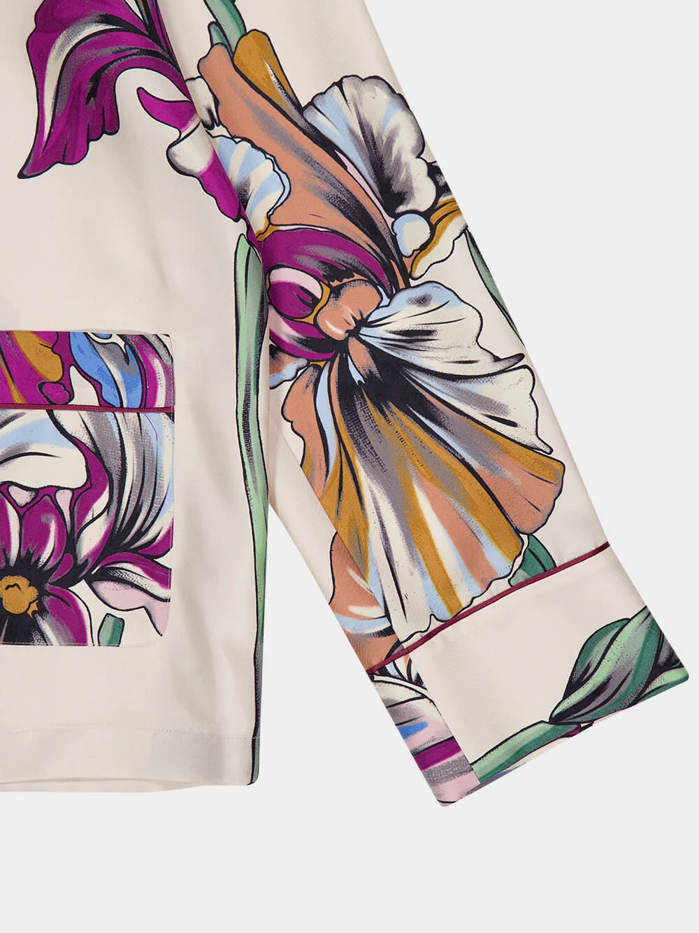 Iris Ivory Silk Twill Pajama Shirt - Image 6