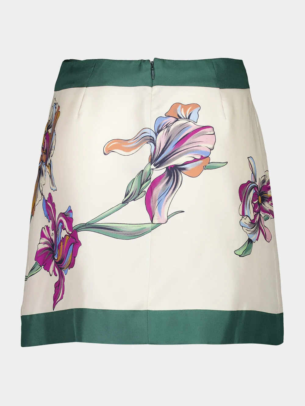 Iris Placée Ivory Silk Twill Mini Foulard Skirt - Image 3