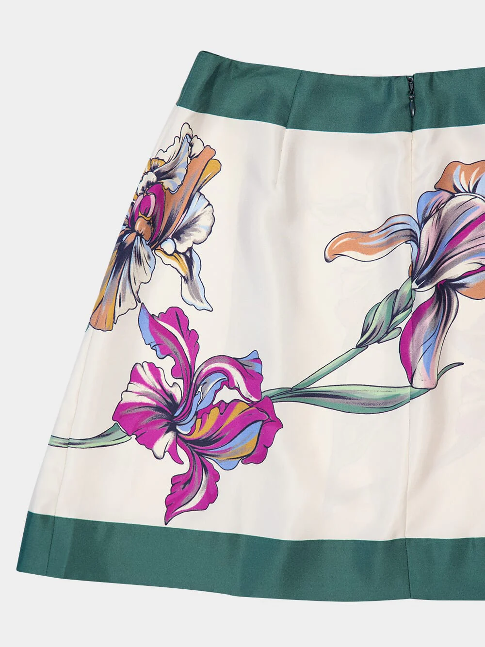 Iris Placée Ivory Silk Twill Mini Foulard Skirt - Image 6