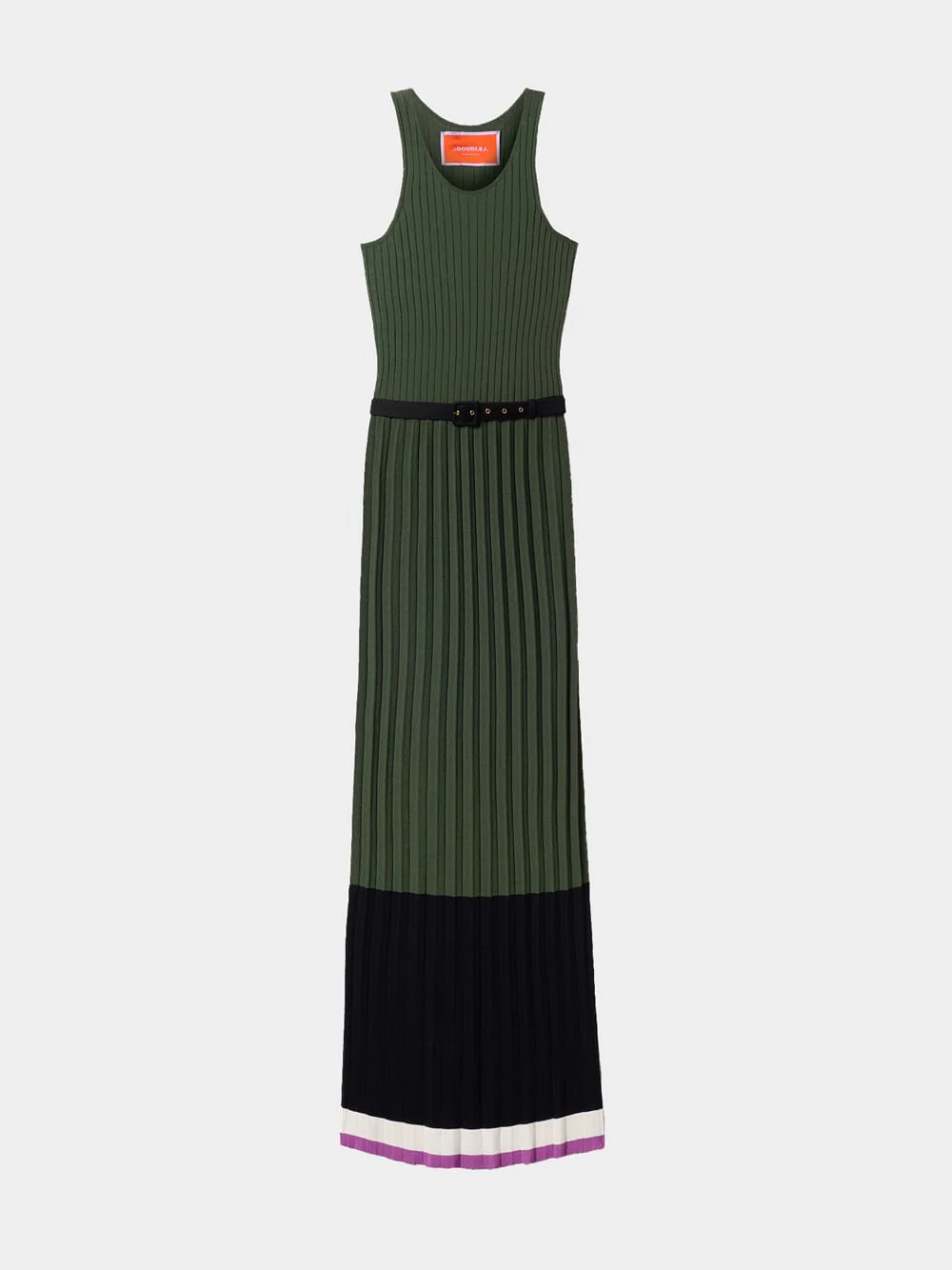Knit Plissé Racer-Back Dress - Image 2