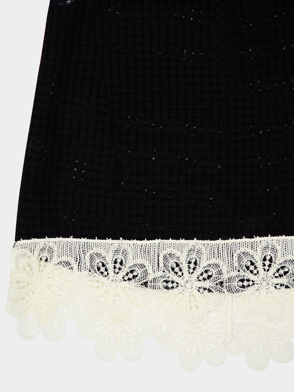 La Scala Black Sleeveless Top with Lace Hem - Image 4