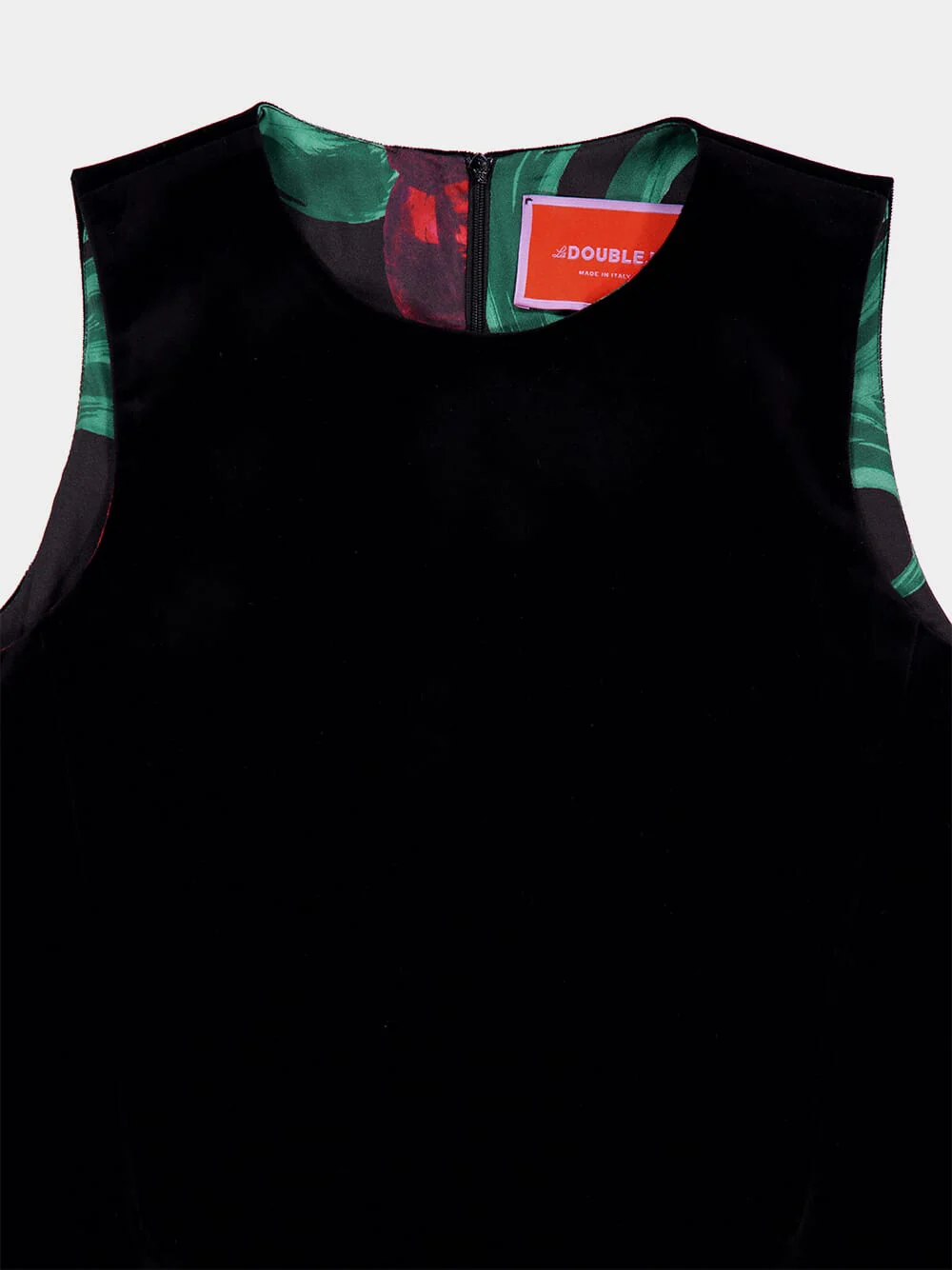 La Scala Black Velvet Top with Feather Hem - Image 3