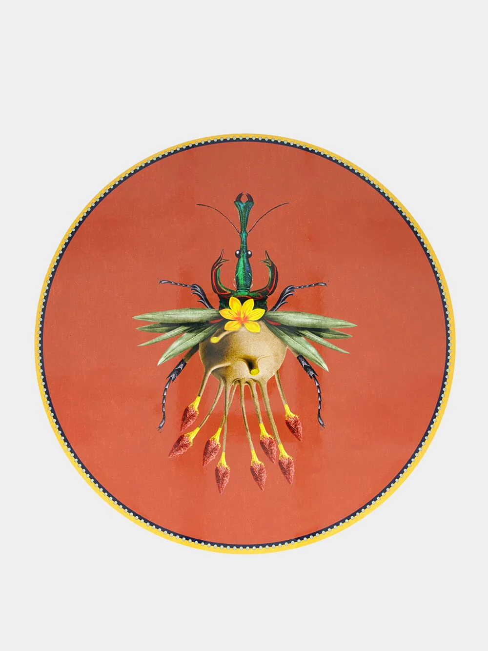 Leafbug Round Wooden Placemat