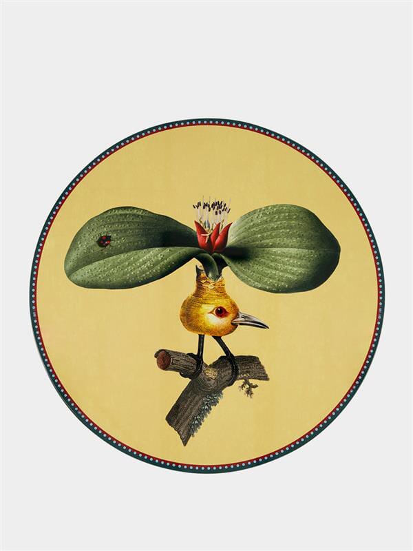 Leafflyer Round Wooden Placemat