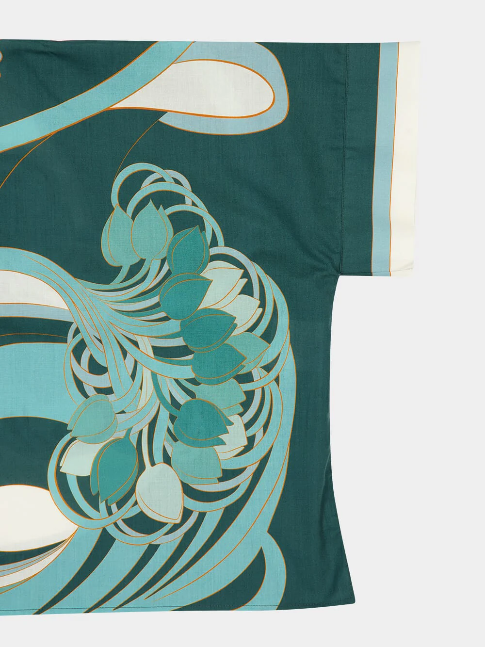 Mint Printed Cotton Foulard Short Sleeve Shirt - Image 4