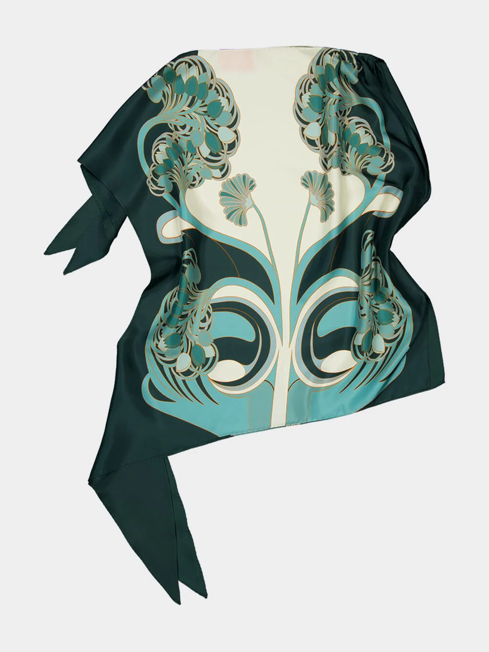 Mint Silk Printed Foulard - Image 2