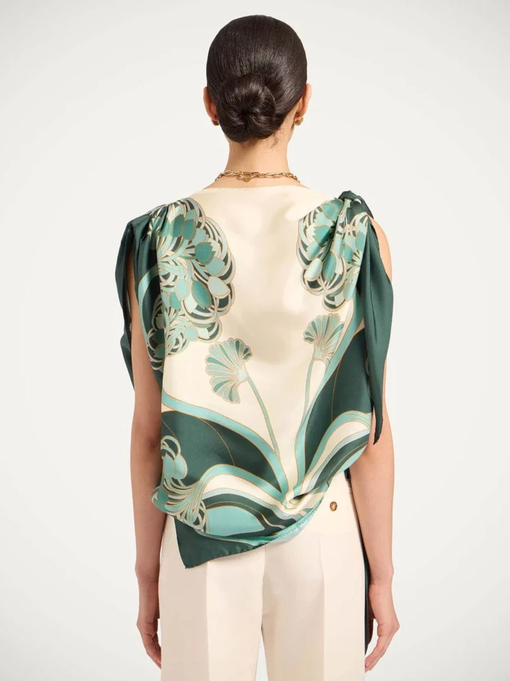 Mint Silk Printed Foulard - Image 3