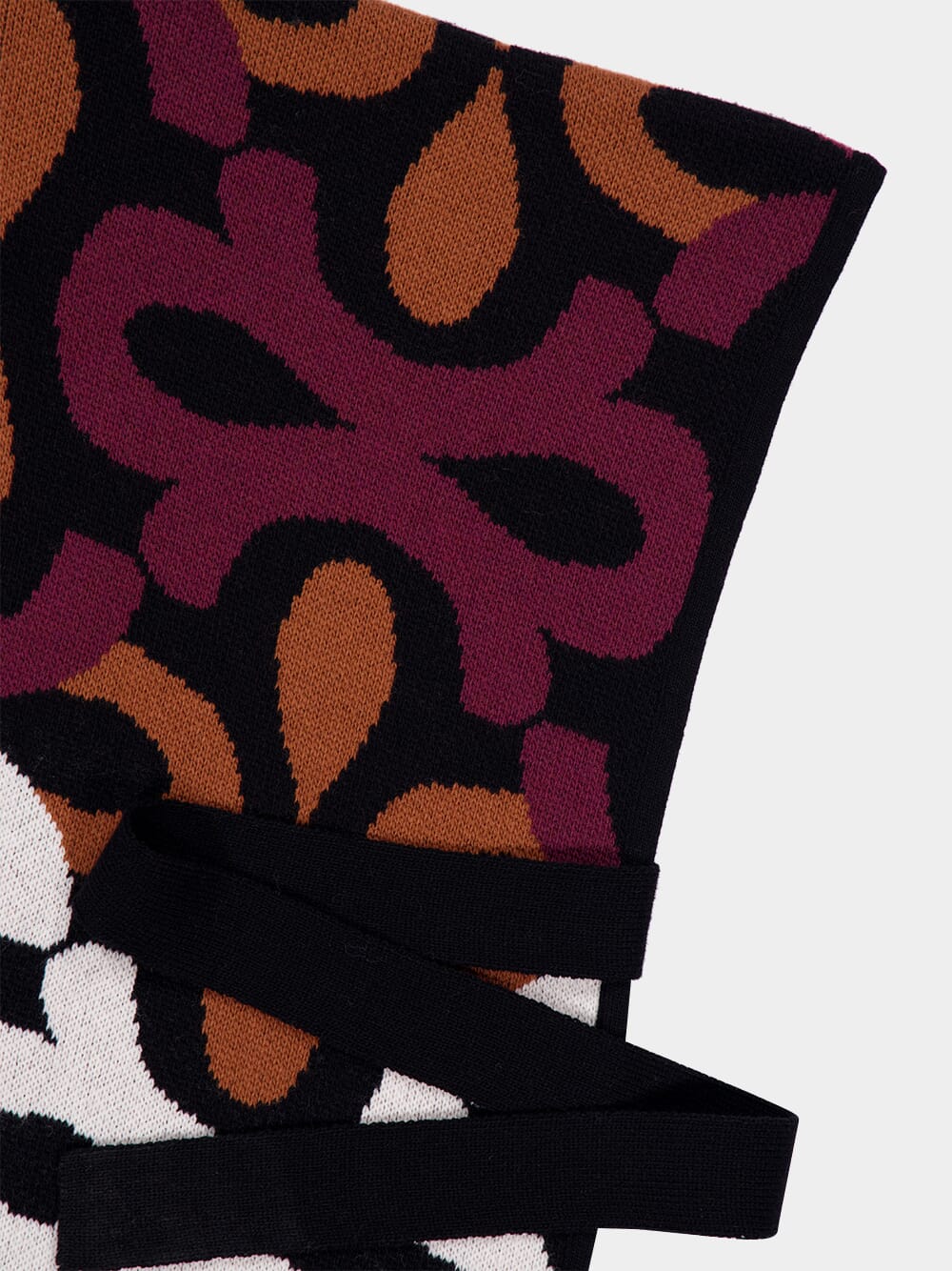 Multicolour Burgundy Wool Maiolika Robe - Image 6