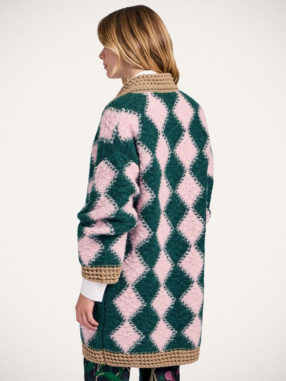 Multicolour Crochet Alpaca Bowling Cardigan - Image 4