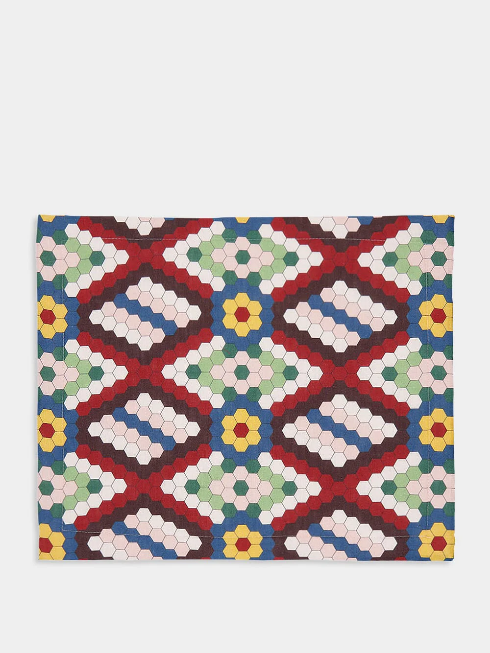 Set Of 2 Honeycomb Tiles Linen Placemats - Image 2