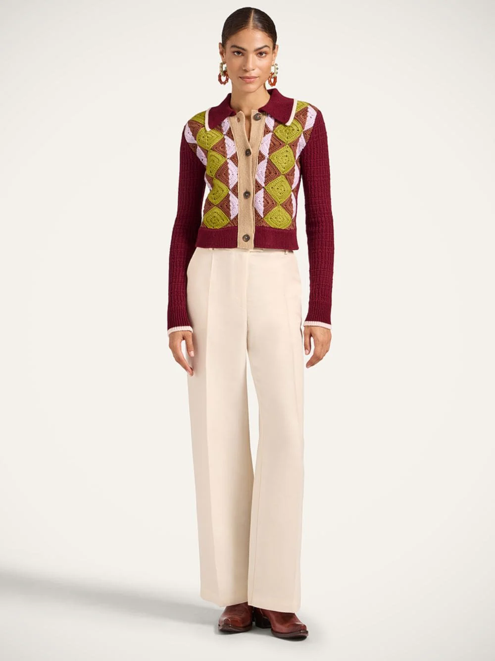 Multicolour Wool Crochet Mini Cardigan