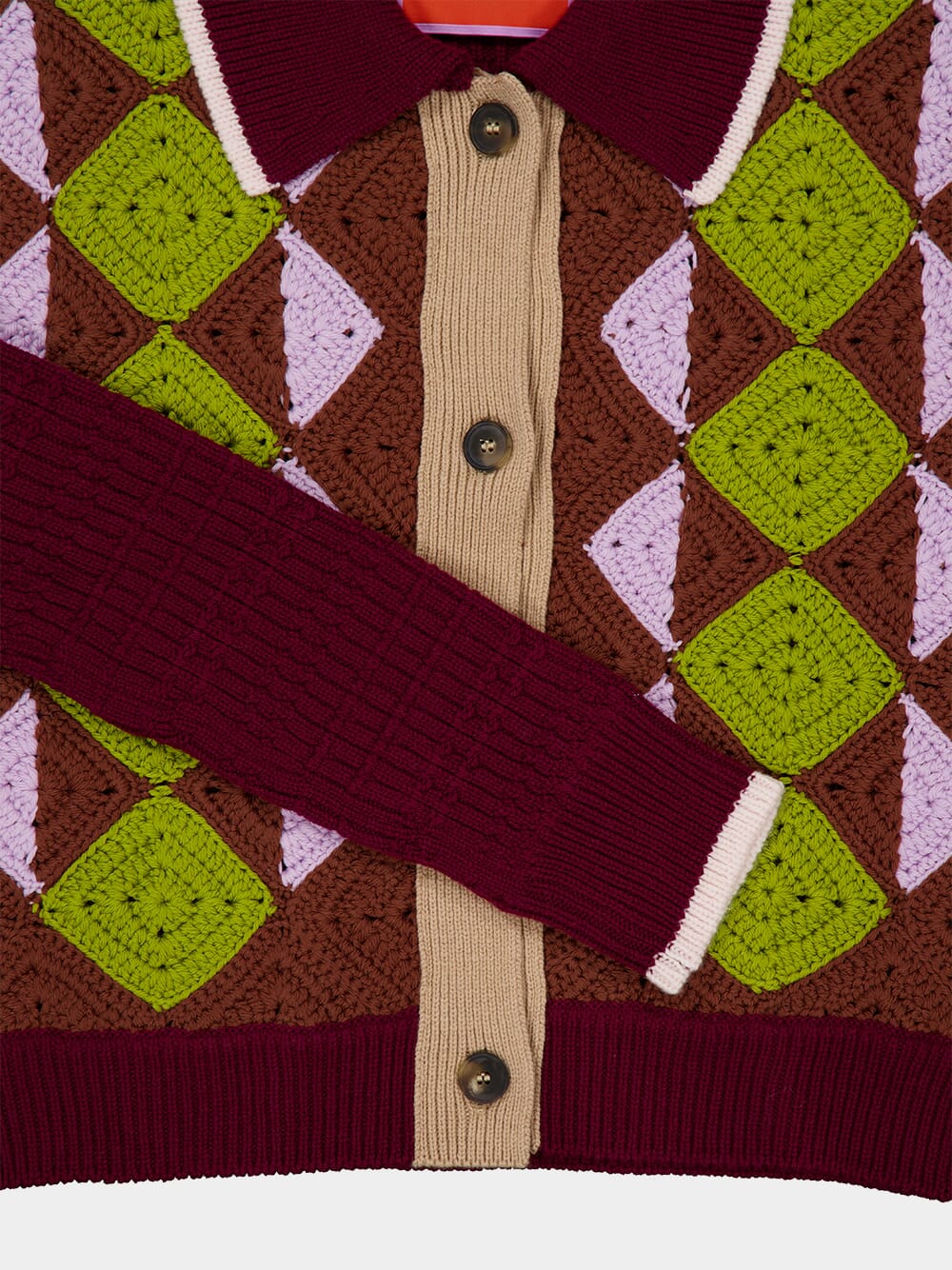 Multicolour Wool Crochet Mini Cardigan - Image 5