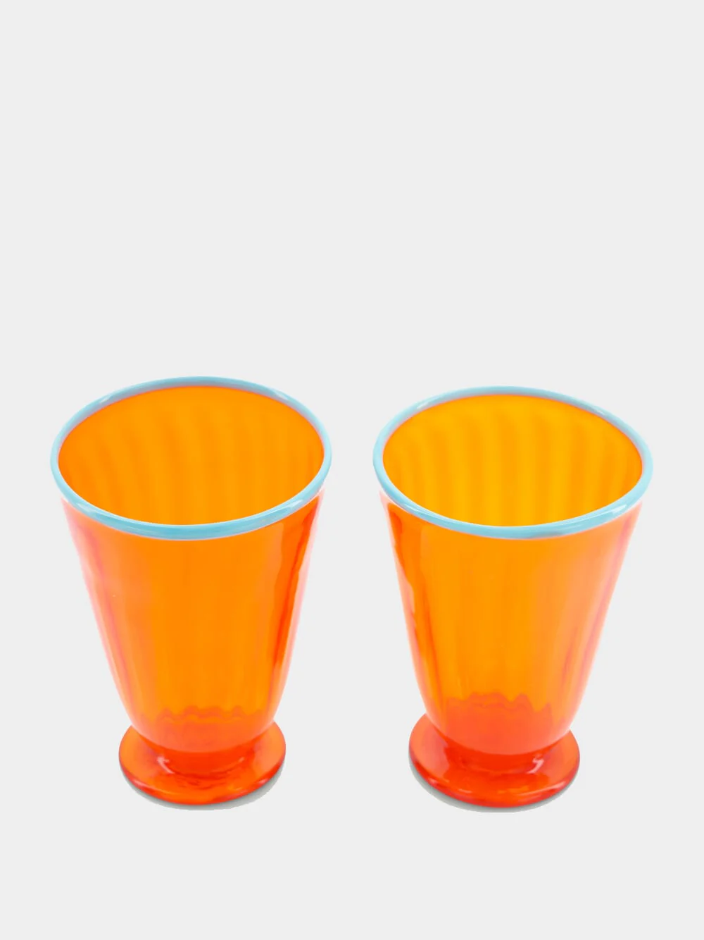 Set of 2 Orange Murano Glasses - Image 2
