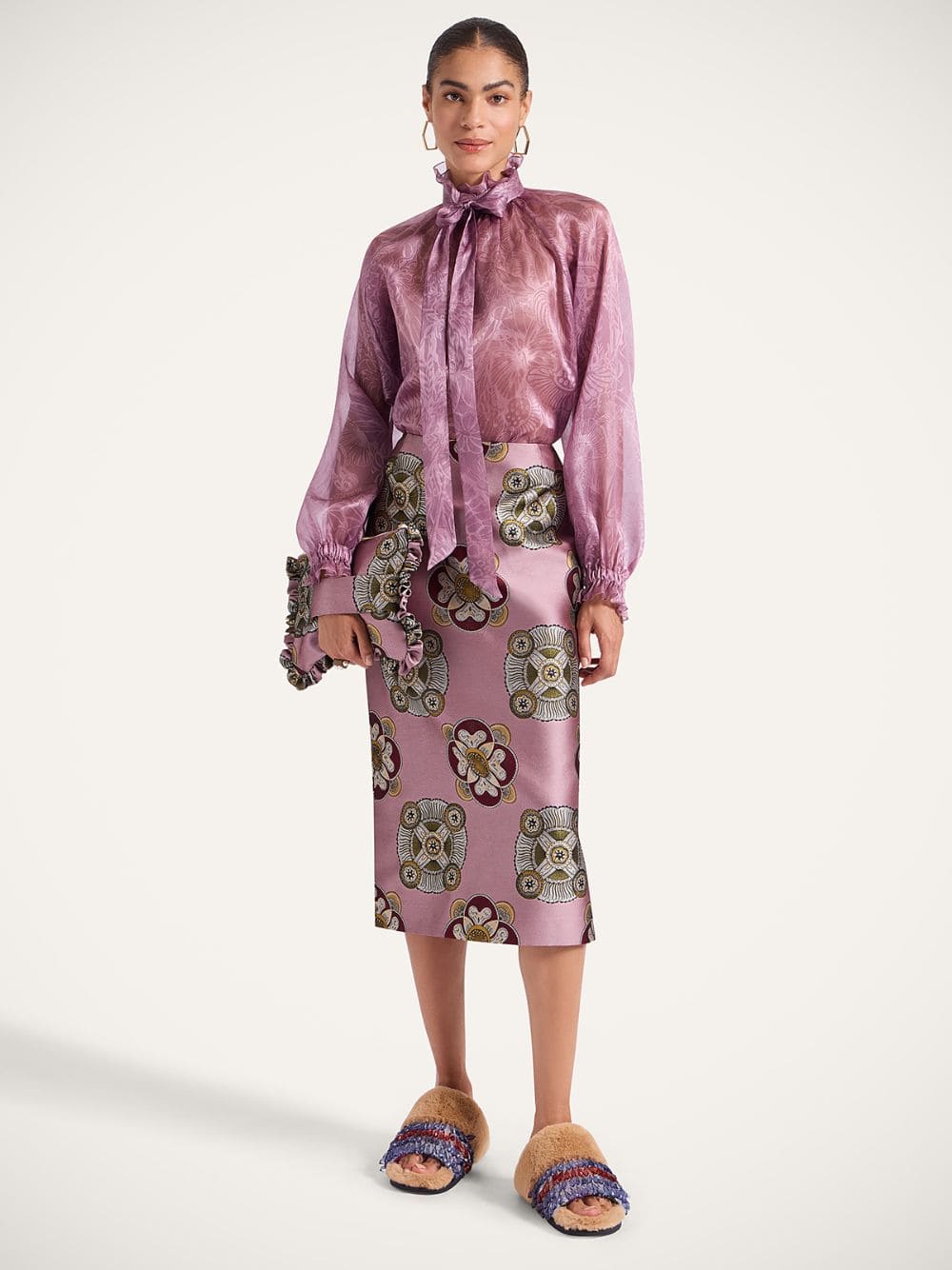 Nucleus Jacquard Midi Pencil Skirt - Image 2