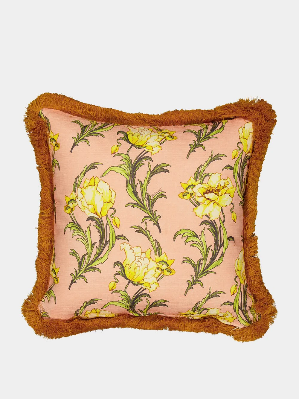 Nymph Bloom Small Outdoor Cushion with Fringes
