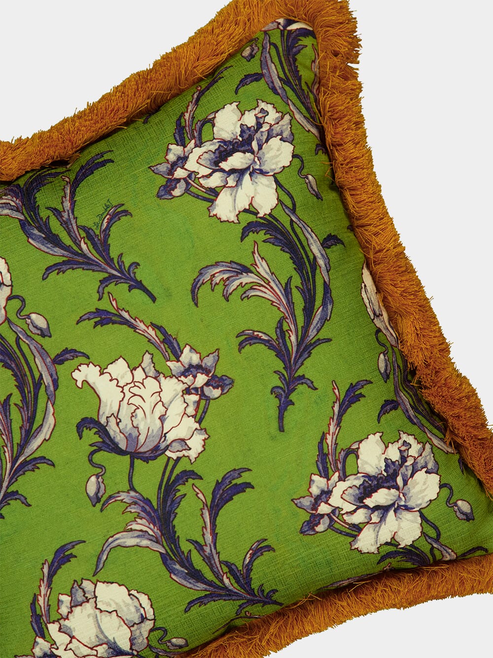Nymph Bloom Small Outdoor Cushion with Fringes - Image 3