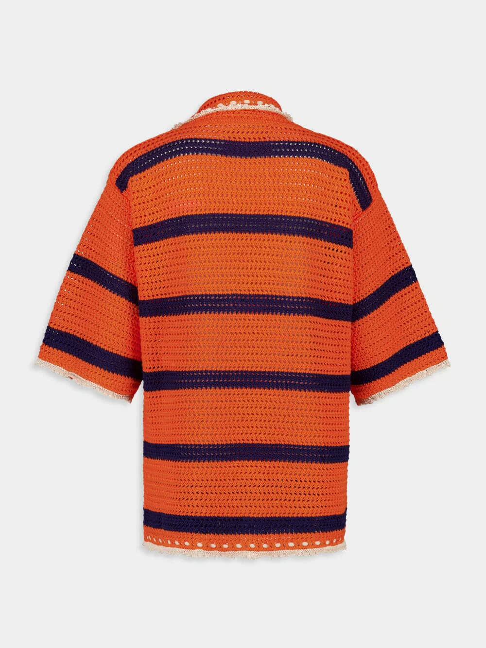 Orange and Navy Salt’n’Vinegar Crochet Jacket - Image 2