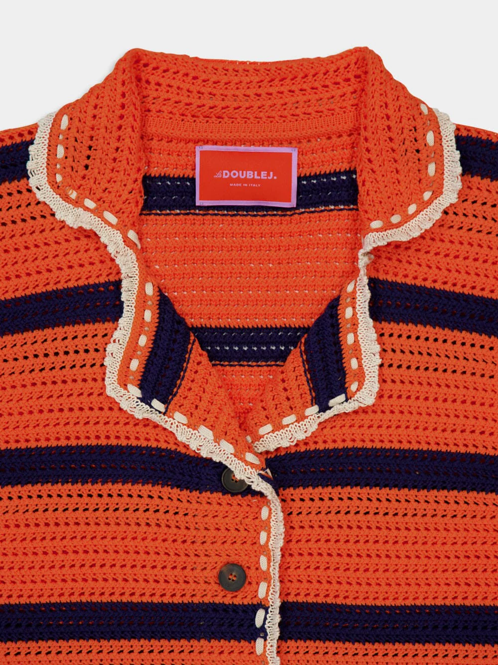 Orange and Navy Salt’n’Vinegar Crochet Jacket - Image 3