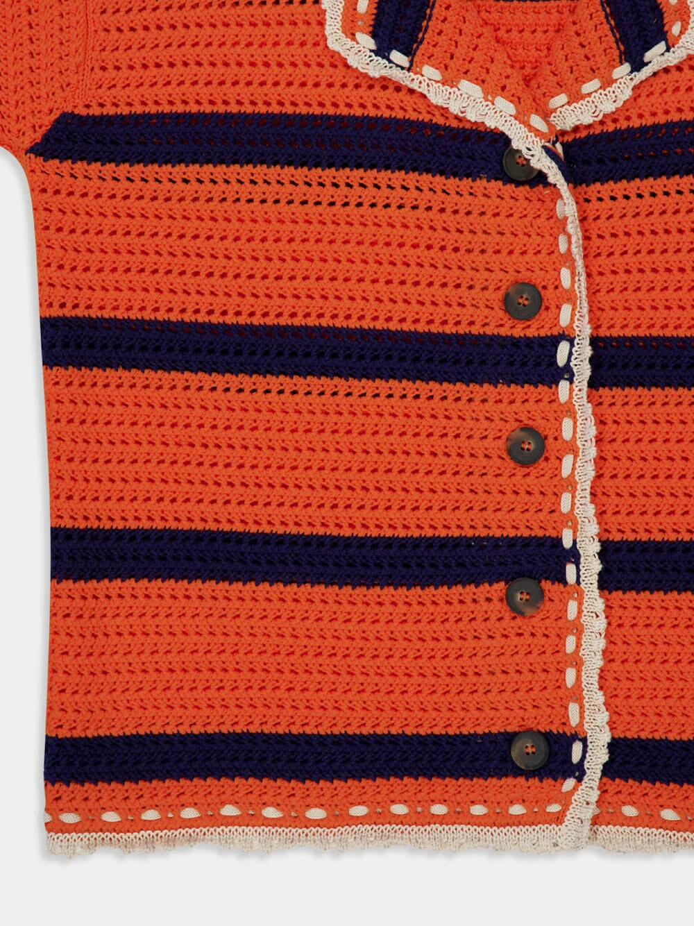 Orange and Navy Salt’n’Vinegar Crochet Jacket - Image 4
