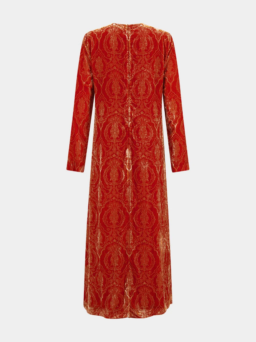 Orange Velvet Devoré Swing Dress - Image 4