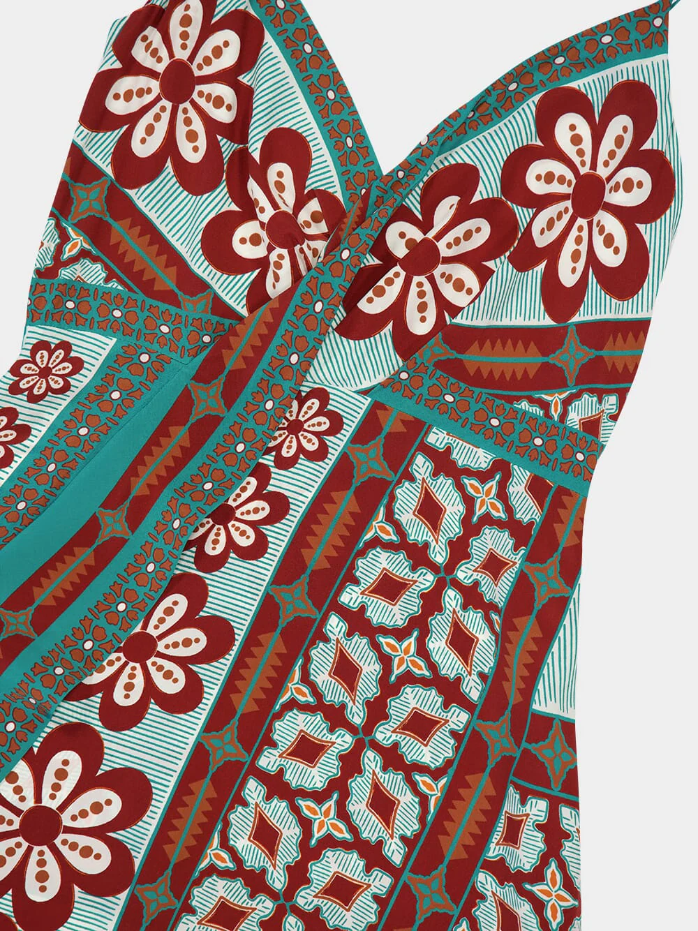 Pagoda Placée Rust Crepe de Chine Dress - Image 5