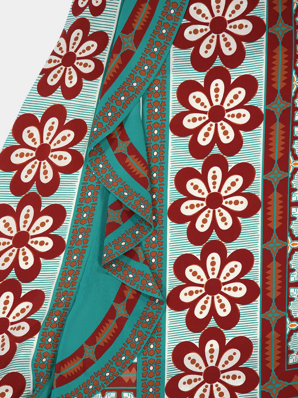 Pagoda Placée Rust Crepe de Chine Dress - Image 6