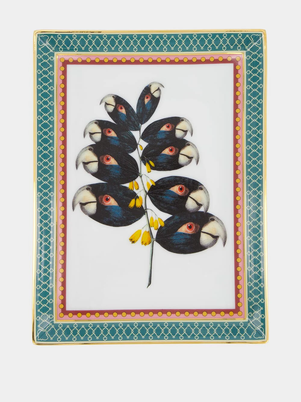 Parrotstem Forest Green Porcelain Tray