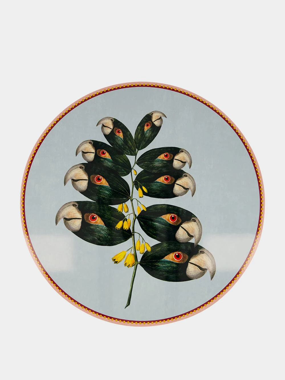 Parrotstem Round Wooden Placemat