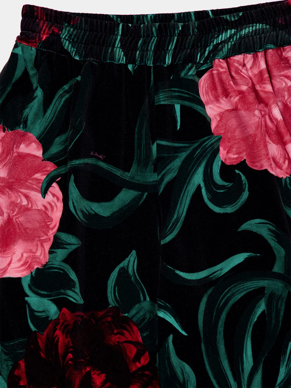 Peony Black Velvet Stretch Palazzo Pants - Image 5