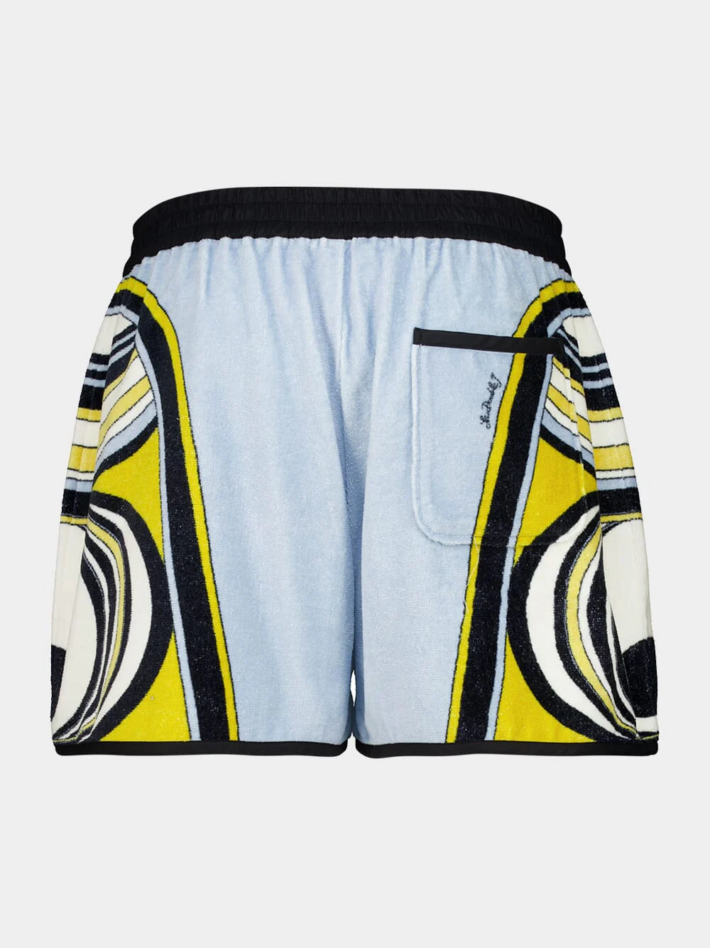 Peony Placée Blue Terry Cotton Shorts - Image 2