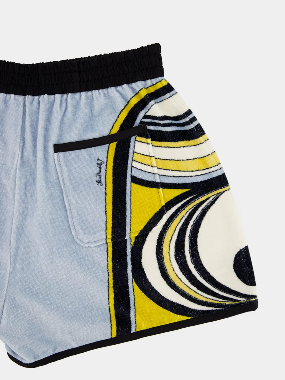 Peony Placée Blue Terry Cotton Shorts - Image 4