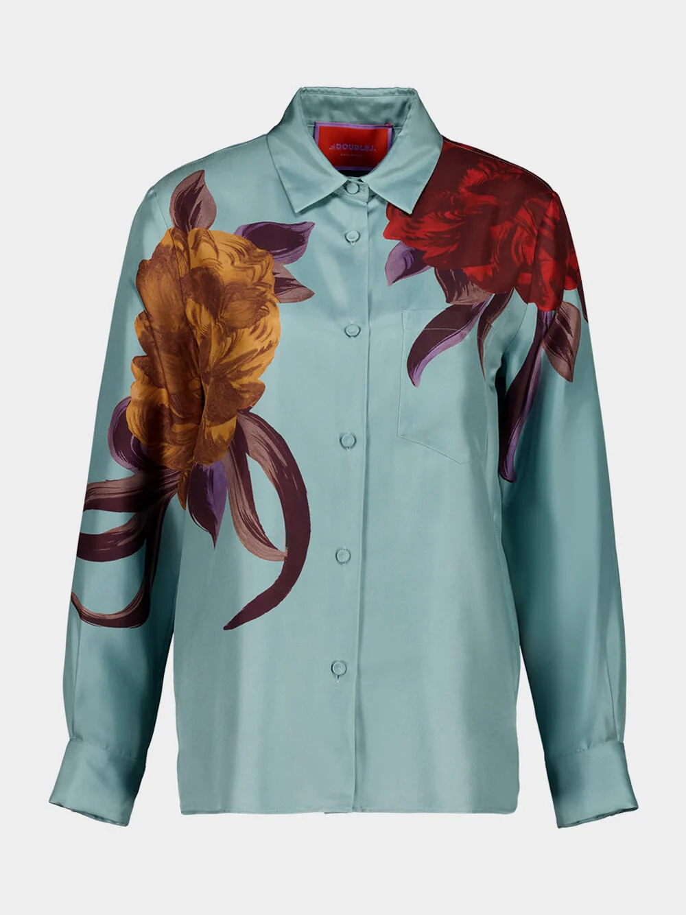 Peony Print Silk Twill Boy Shirt