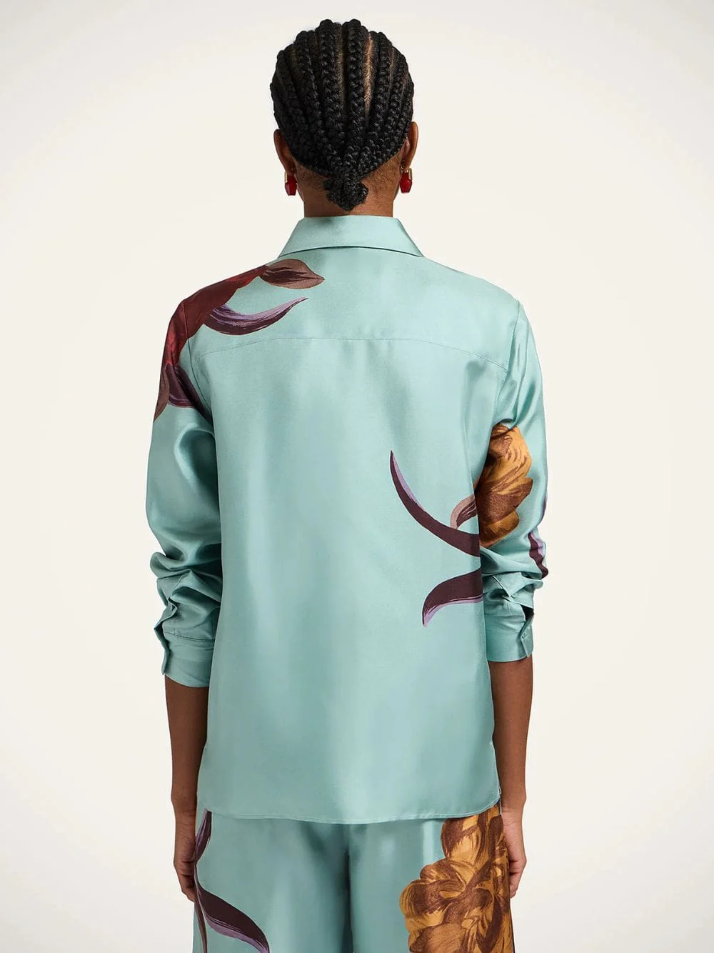 Peony Print Silk Twill Boy Shirt - Image 4