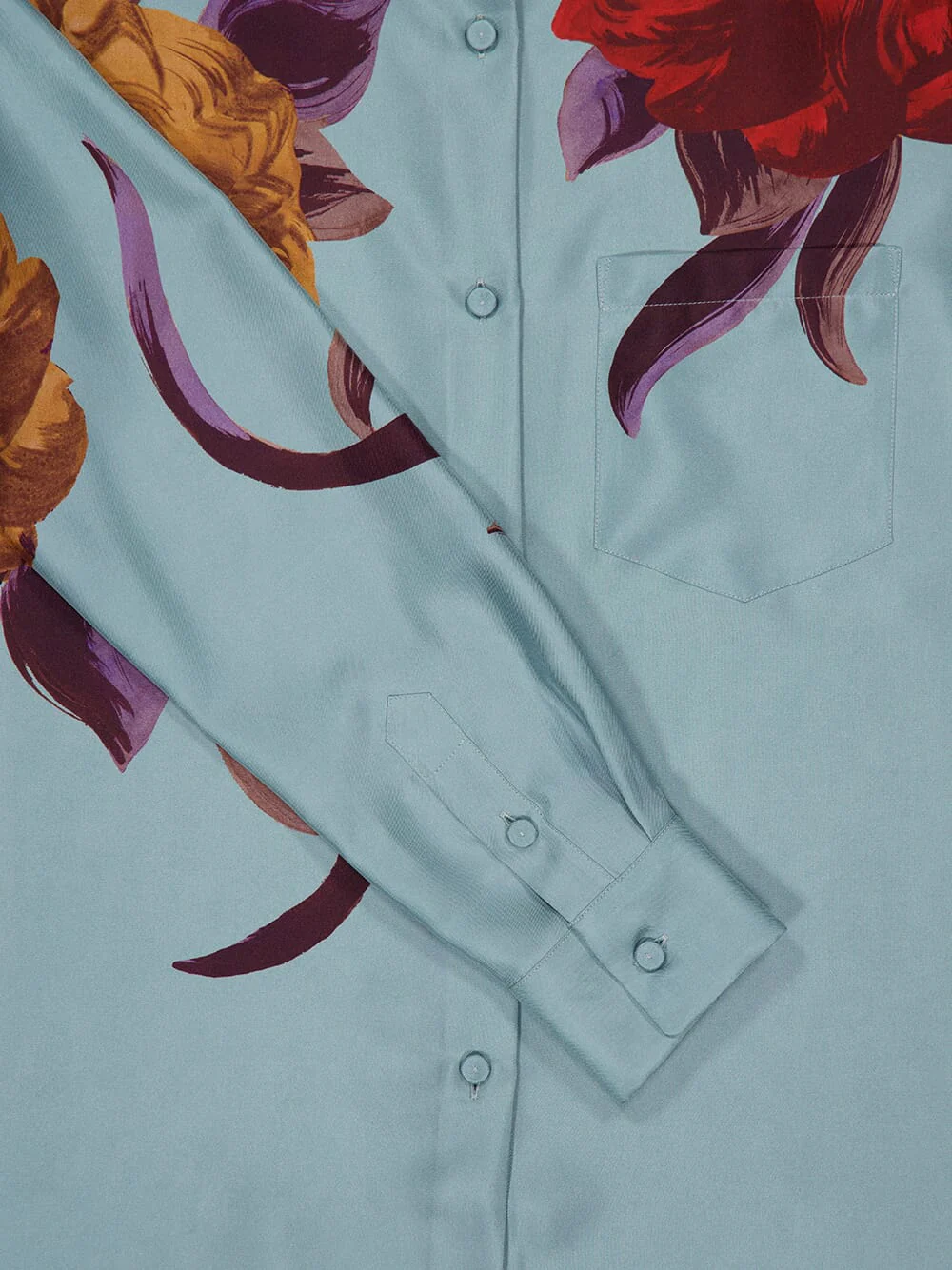 Peony Print Silk Twill Boy Shirt - Image 6