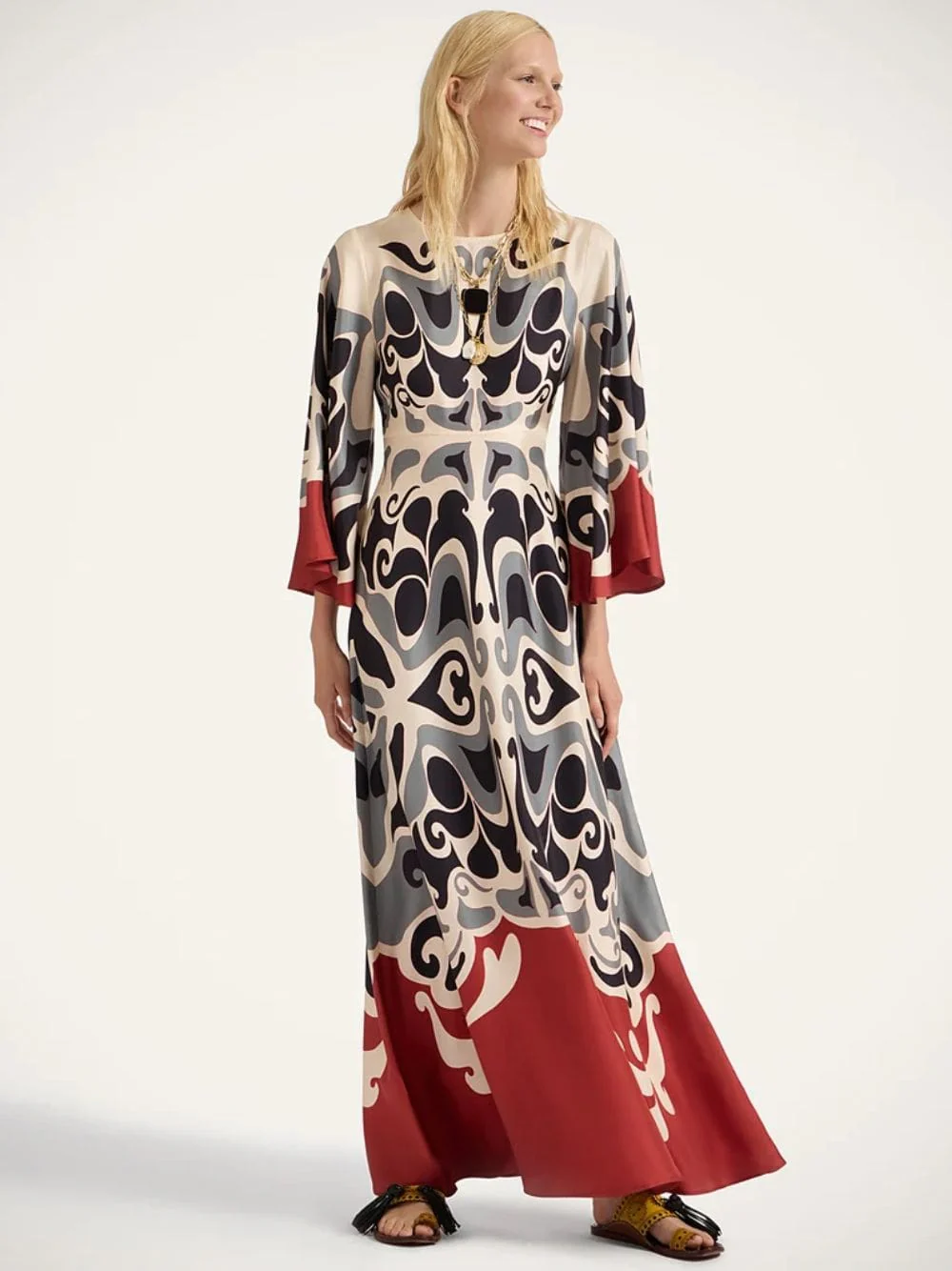 Phoenix Placée Ivory Silk Maxi Dress