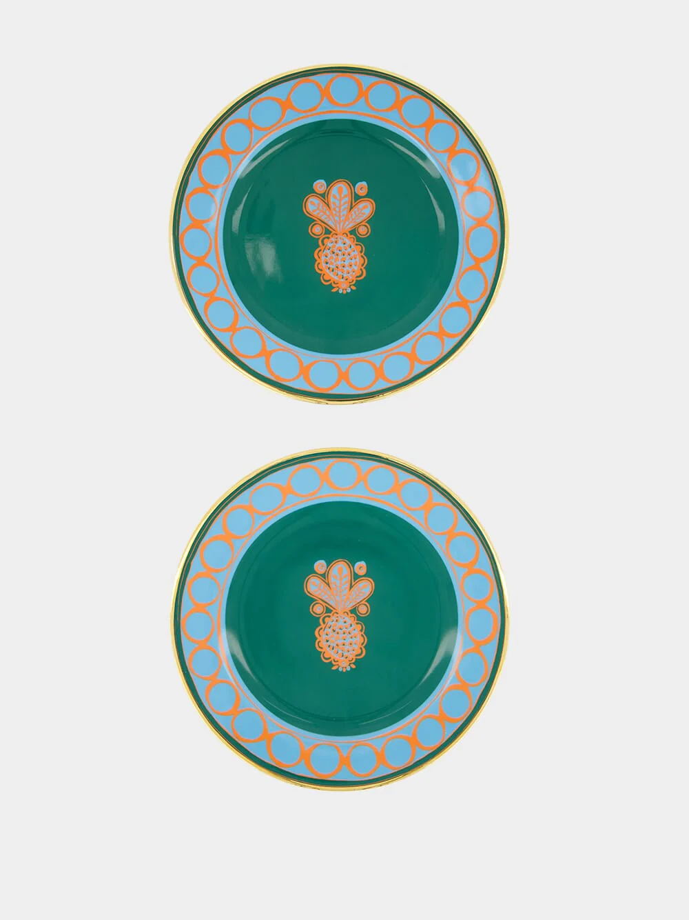 Pineapple dessert plates set of 2