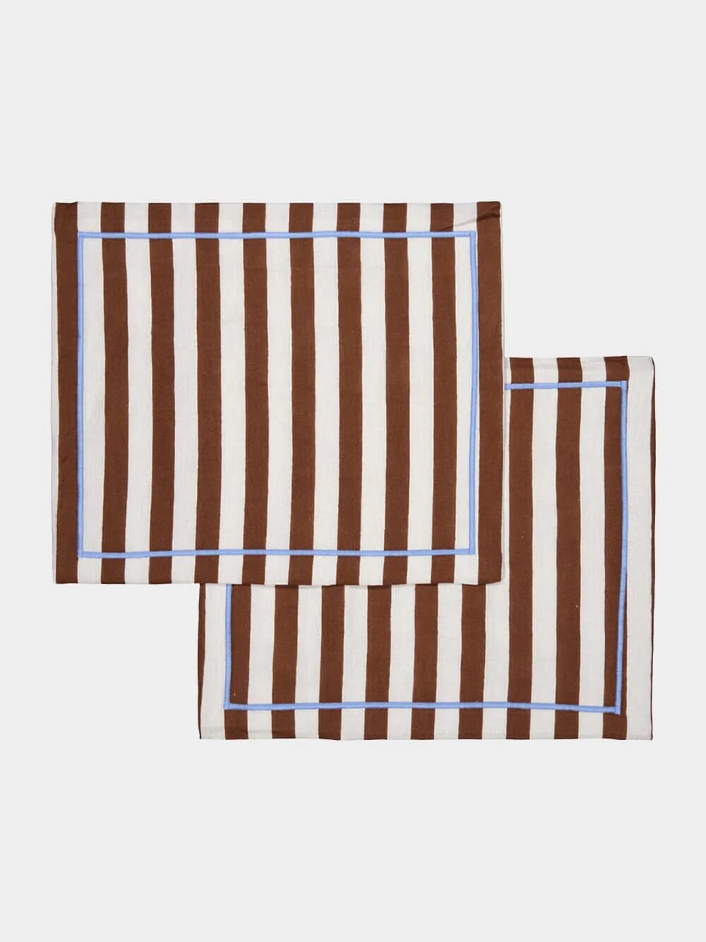 Set Of 2 Stripped Brown Placemats